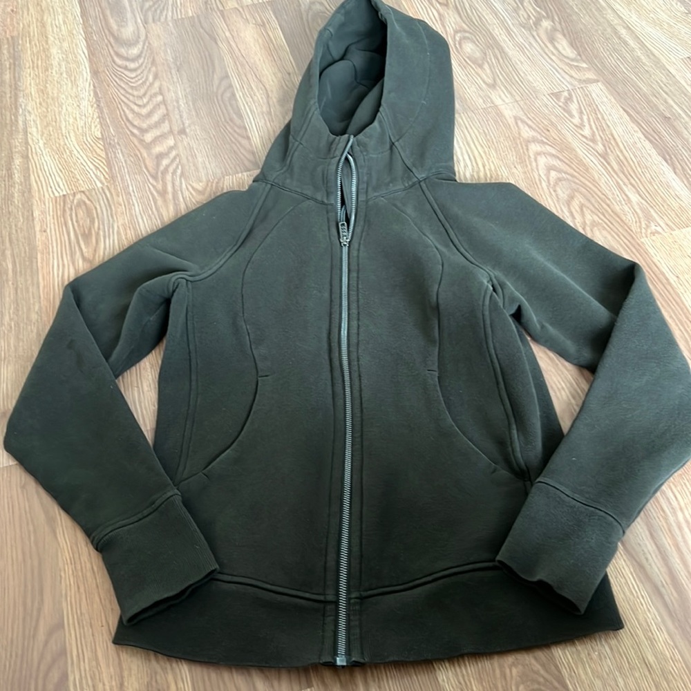 Lululemon dark green scuba hoodie sz 6